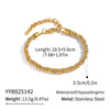 Wholesale Unisex Stainless Steel Electroplated Twist Chain Necklace And Bracelet Jewelry