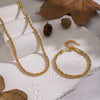 Wholesale Unisex Stainless Steel Electroplated Twist Chain Necklace And Bracelet Jewelry