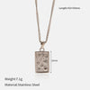 Wholesale Unisex Stainless Steel Geometric Animal Wolf Head Pendant Necklace With Electroplating Design And Cross Chain