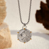 Wholesale Unisex Stainless Steel Geometric Animal Wolf Head Pendant Necklace With Electroplating Design And Cross Chain