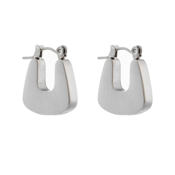 Wholesale Unisex Stainless Steel Geometric Bag Shape Earrings With Electroplating Simple And Fashionable Style