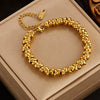 Wholesale Unisex Stainless Steel Geometric Circle Thick Chain Bracelet With Electroplating