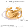 Wholesale Unisex Stainless Steel Geometric Cross Lines Ring With Pvd Furnace Vacuum Real Gold Plating