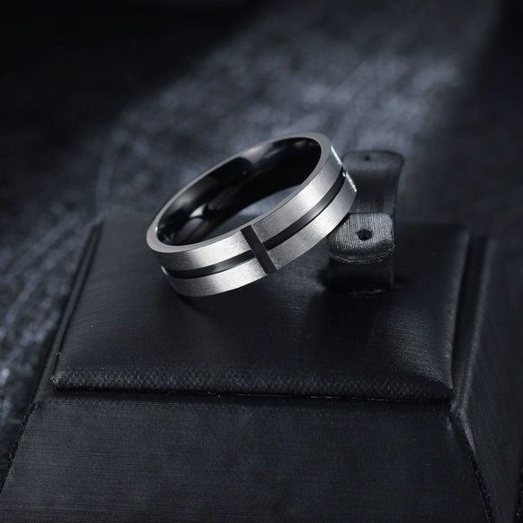 Wholesale Unisex Stainless Steel Geometric Cross Ring With Electroplating