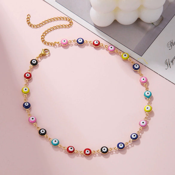 Wholesale Unisex Stainless Steel Geometric Evil Eye Handmade Bracelet