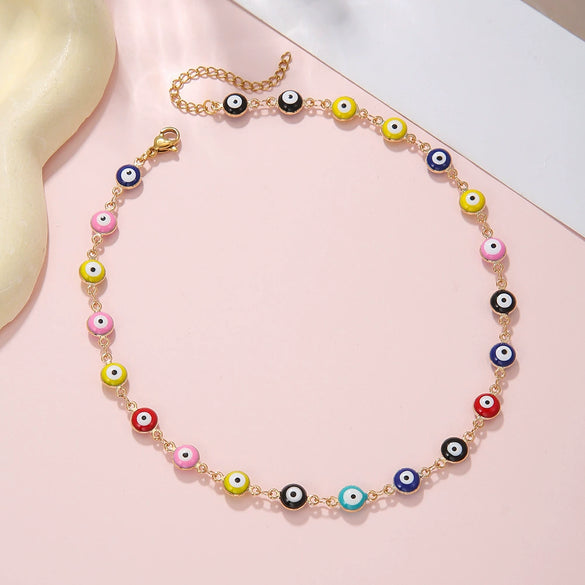 Wholesale Unisex Stainless Steel Geometric Evil Eye Handmade Bracelet