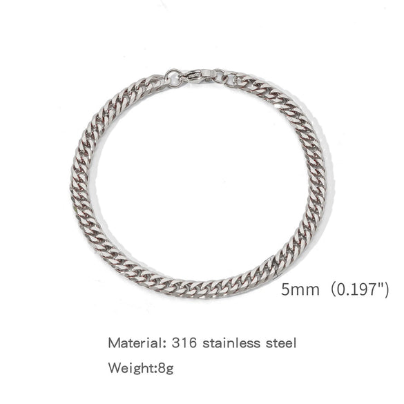 Wholesale Unisex Stainless Steel Geometric Exaggerated Electroplated Double Woven Bracelet