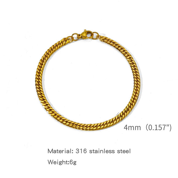 Wholesale Unisex Stainless Steel Geometric Exaggerated Electroplated Double Woven Bracelet