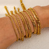 Wholesale Unisex Stainless Steel Geometric Exaggerated Electroplated Double Woven Bracelet