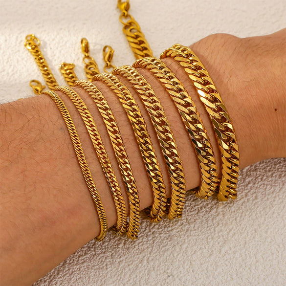 Wholesale Unisex Stainless Steel Geometric Exaggerated Electroplated Double Woven Bracelet