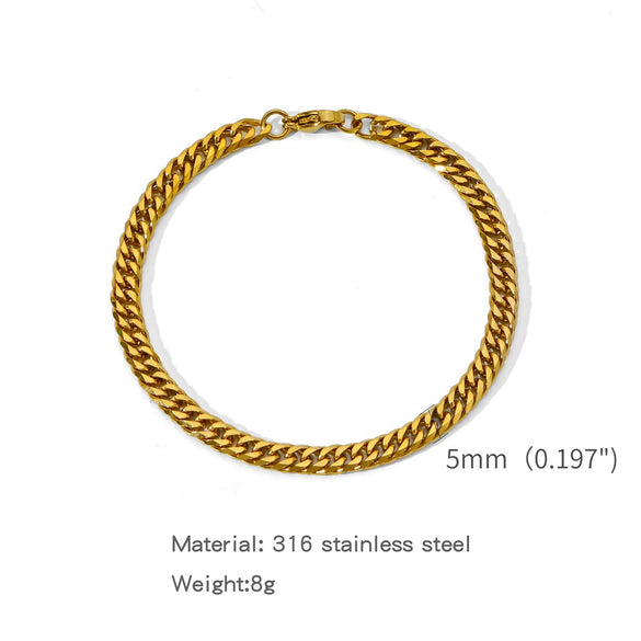 Wholesale Unisex Stainless Steel Geometric Exaggerated Electroplated Double Woven Bracelet