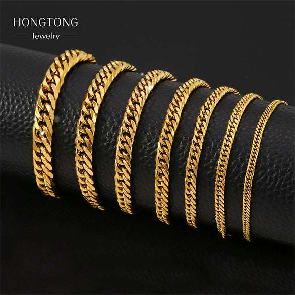 Wholesale Unisex Stainless Steel Geometric Exaggerated Electroplated Double Woven Bracelet