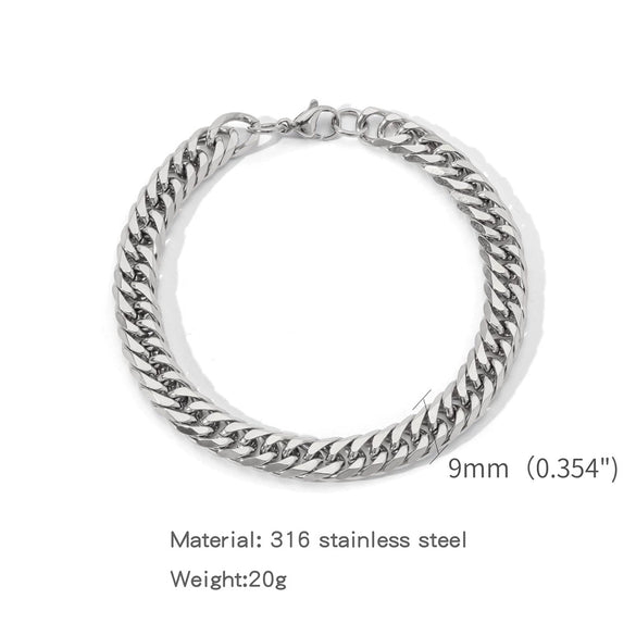 Wholesale Unisex Stainless Steel Geometric Exaggerated Electroplated Double Woven Bracelet