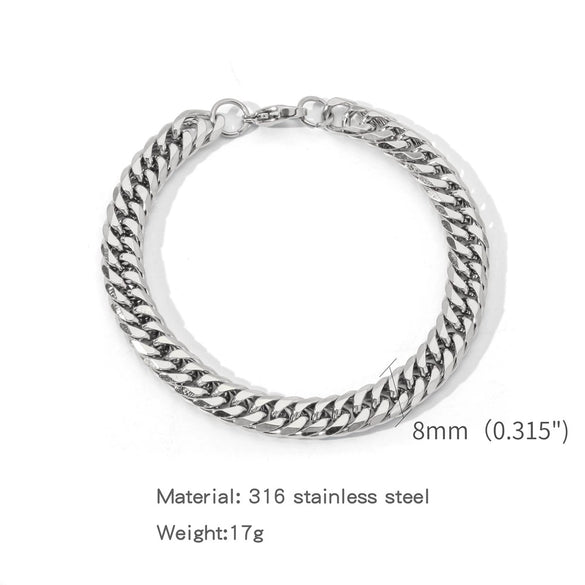 Wholesale Unisex Stainless Steel Geometric Exaggerated Electroplated Double Woven Bracelet