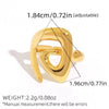 Wholesale Unisex Stainless Steel Geometric Line Rings With Pvd Furnace Vacuum Real Gold Plating