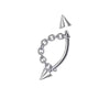 Wholesale Unisex Stainless Steel Geometric Lip Nail Chain Round Ball Pointed Cone Lip Ring One Nail Dual Purpose Curved Rod Chain Eyebrow Nail Ear Bone Nail Electroplated