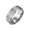 Wholesale Unisex Stainless Steel Geometric Luminous Electrocardiogram Couple Ring Jewelry