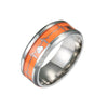 Wholesale Unisex Stainless Steel Geometric Luminous Electrocardiogram Couple Ring Jewelry