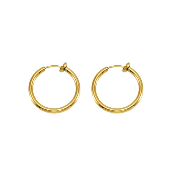 Wholesale Unisex Stainless Steel Geometric Nonpierced Round Ear Clip With Electroplating