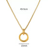 Wholesale Unisex Stainless Steel Geometric Pattern Electroplated 18K Gold Color Retention Adjustable Chain Necklace With Birthstone Pendants