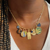 Wholesale Unisex Stainless Steel Geometric Pattern Electroplated 18K Gold Color Retention Adjustable Chain Necklace With Birthstone Pendants