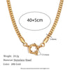 Wholesale Unisex Stainless Steel Geometric Pattern Electroplated 18K Gold Color Retention Adjustable Chain Necklace With Birthstone Pendants