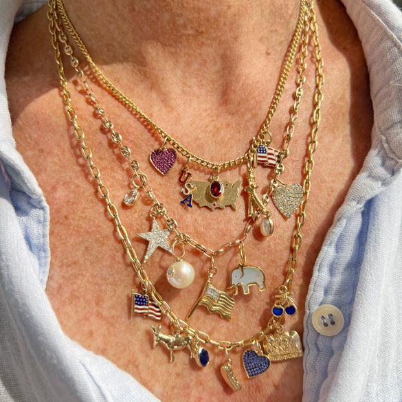 Wholesale Unisex Stainless Steel Geometric Pattern Electroplated 18K Gold Color Retention Adjustable Chain Necklace With Birthstone Pendants