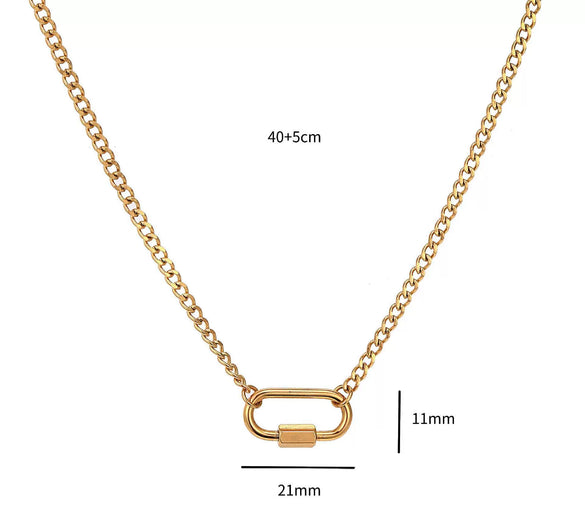 Wholesale Unisex Stainless Steel Geometric Pattern Electroplated 18K Gold Color Retention Adjustable Chain Necklace With Birthstone Pendants