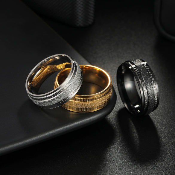 Wholesale Unisex Stainless Steel Geometric Ring With Electroplating Treatment