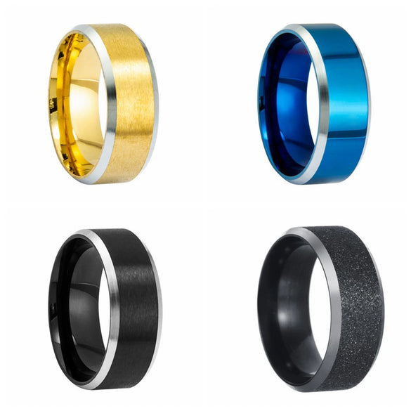 Wholesale Unisex Stainless Steel Geometric Ring With Electroplating