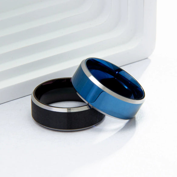 Wholesale Unisex Stainless Steel Geometric Ring With Electroplating