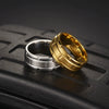 Wholesale Unisex Stainless Steel Geometric Ring With Vacuum Plating And Electroplating Treatment