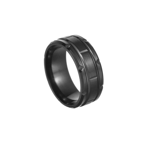 Wholesale Unisex Stainless Steel Geometric Ring With Vacuum Plating And Electroplating Treatment