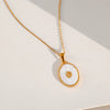 Wholesale Unisex Stainless Steel Geometric Square Electroplated Pendant Cross Chain Necklace