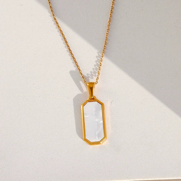 Wholesale Unisex Stainless Steel Geometric Square Electroplated Pendant Cross Chain Necklace