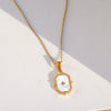 Wholesale Unisex Stainless Steel Geometric Square Electroplated Pendant Cross Chain Necklace