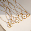 Wholesale Unisex Stainless Steel Geometric Square Electroplated Pendant Cross Chain Necklace