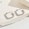 Wholesale Unisex Stainless Steel Geometric Square Hoop Earrings With Polished Finish