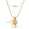 Wholesale Unisex Stainless Steel Gold Electroplated Seahorse Starfish Pendant Cross Chain Necklace