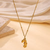 Wholesale Unisex Stainless Steel Gold Electroplated Seahorse Starfish Pendant Cross Chain Necklace