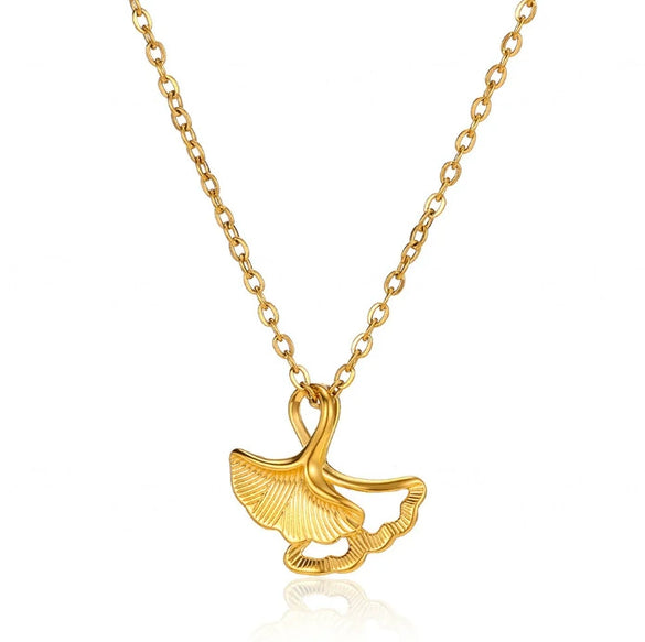 Wholesale Unisex Stainless Steel Gold Electroplated Seahorse Starfish Pendant Cross Chain Necklace
