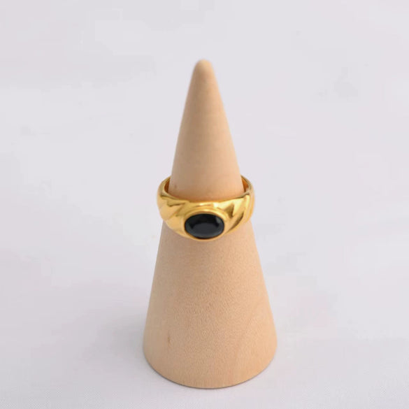 Wholesale Unisex Stainless Steel Gold Plated Geometric Ring Minimalist Style