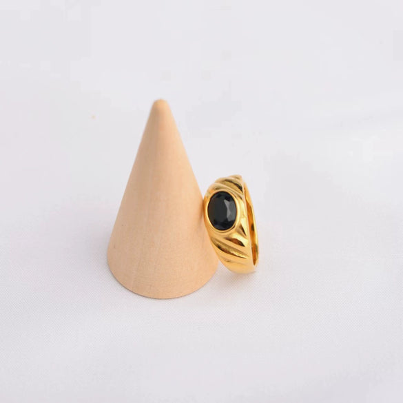 Wholesale Unisex Stainless Steel Gold Plated Geometric Ring Minimalist Style