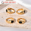 Wholesale Unisex Stainless Steel Gold Plated Geometric Ring Minimalist Style