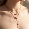 Wholesale Unisex Stainless Steel Goldcolored Ushaped Geometric Light Luxury Style Polished Multilayer Clavicle Necklace
