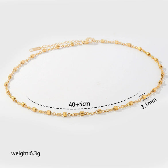 Wholesale Unisex Stainless Steel Goldcolored Ushaped Geometric Light Luxury Style Polished Multilayer Clavicle Necklace