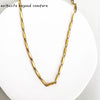 Wholesale Unisex Stainless Steel Handmade Melon Seed Chain Necklace With Geometric Pendant And Polishing Treatment