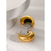 Wholesale Unisex Stainless Steel Irregular C Shaped Earrings With Electroplating Design