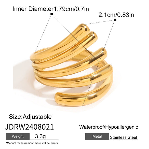 Wholesale Unisex Stainless Steel Irregular Geometric Ring With Electroplating Treatment
