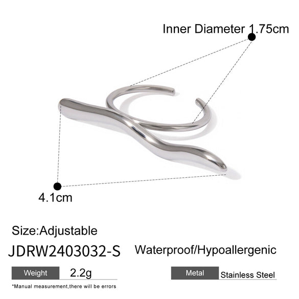 Wholesale Unisex Stainless Steel Irregular Geometric Ring With Electroplating Treatment